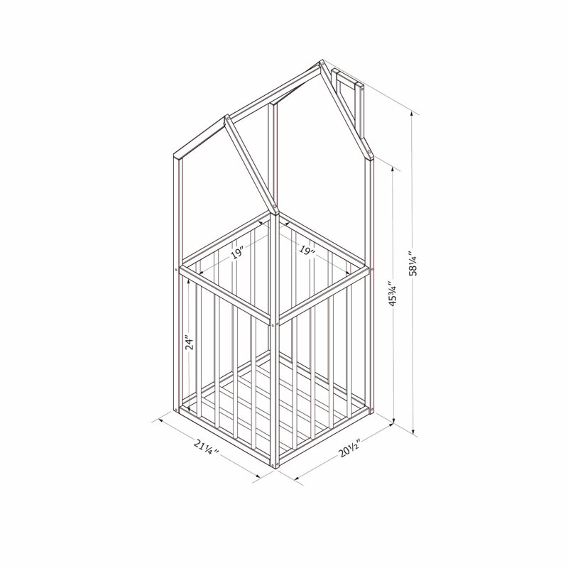 Scandinavian Black and Natural Wood House-Shaped Toy Storage Unit