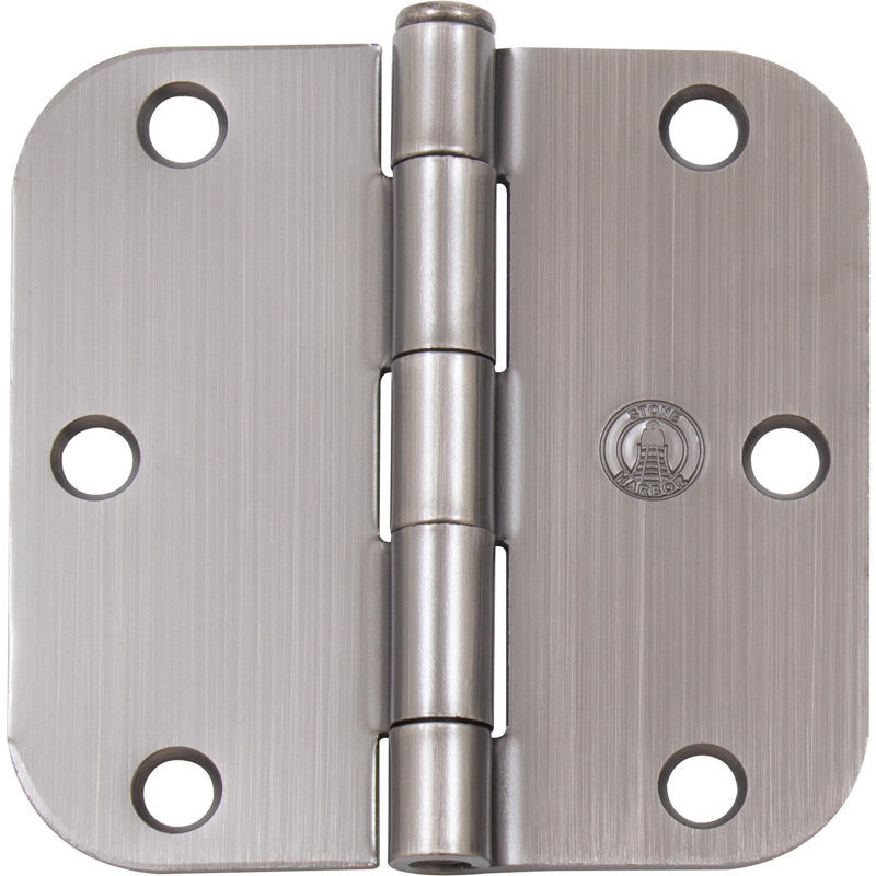 Charnière de porte simple à billes H 3,5 po x l 3,5 po, Acier, Gris apprêté