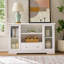 Buffet buffet, grande armoire de rangement de 51 po avec tiroirs, portes et tablettes réglables, bar à café en bois pour cuisine, blanc