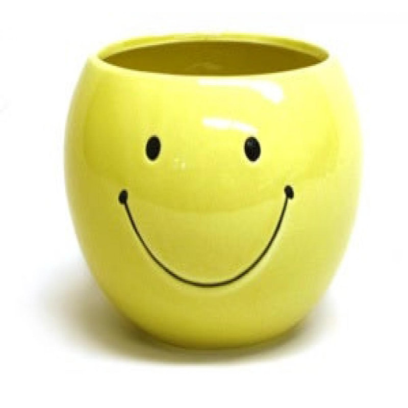 Yellow Happy Face Planter