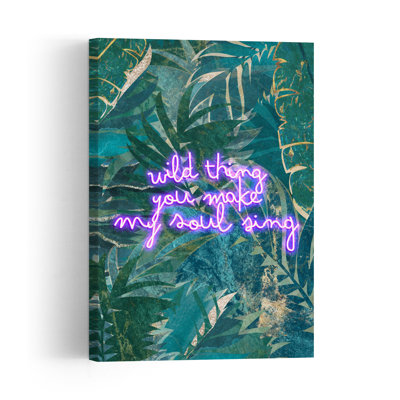 Tableau abstrait de paysage forestier de jungle néon Wild Thing