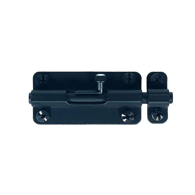 Black Iron Slide Barrel Bolt for Doors and Cabinets