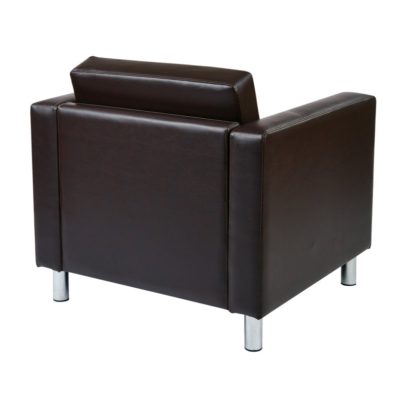 Chaise longue de 32 po de largeur Desantiago, Similicuir espresso