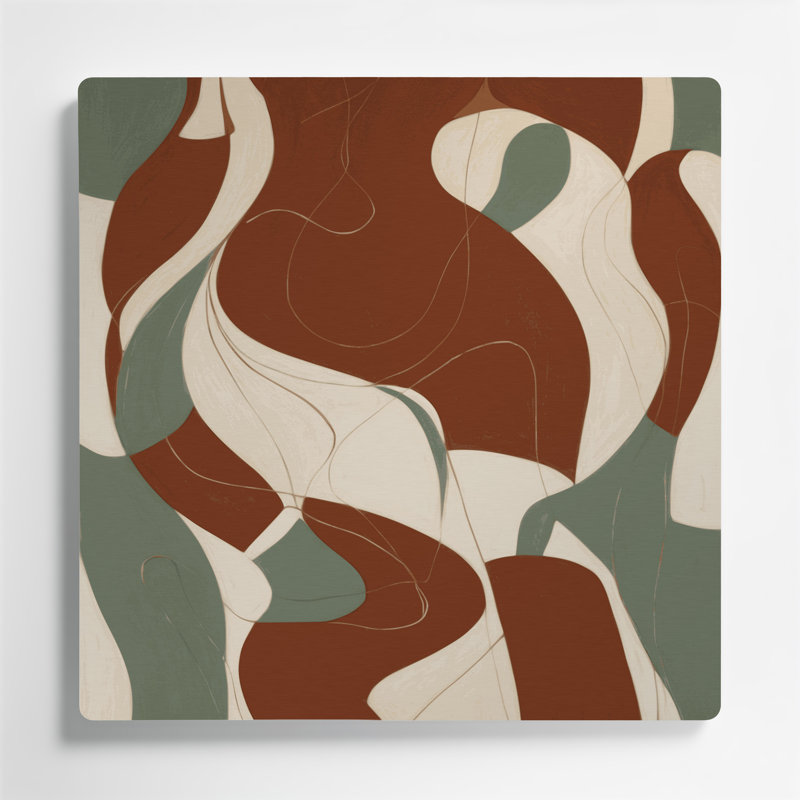Abstrait art figuratif brun en métal 55, H 12 po x l 12 po