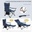 Camping Chair Lightweight Folding Fishing Chair with Retractable Footrest and Removable Headrest, Carry Bag, for Outdoor Activities-976448823-976448826