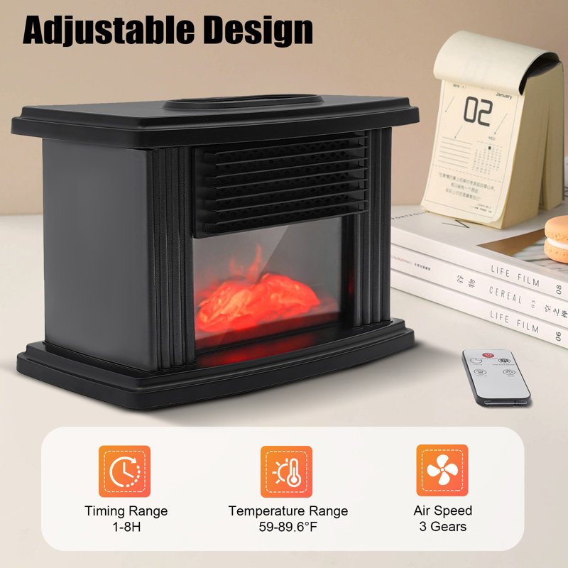 110V Portable High Efficiency Fireplace Style Heater