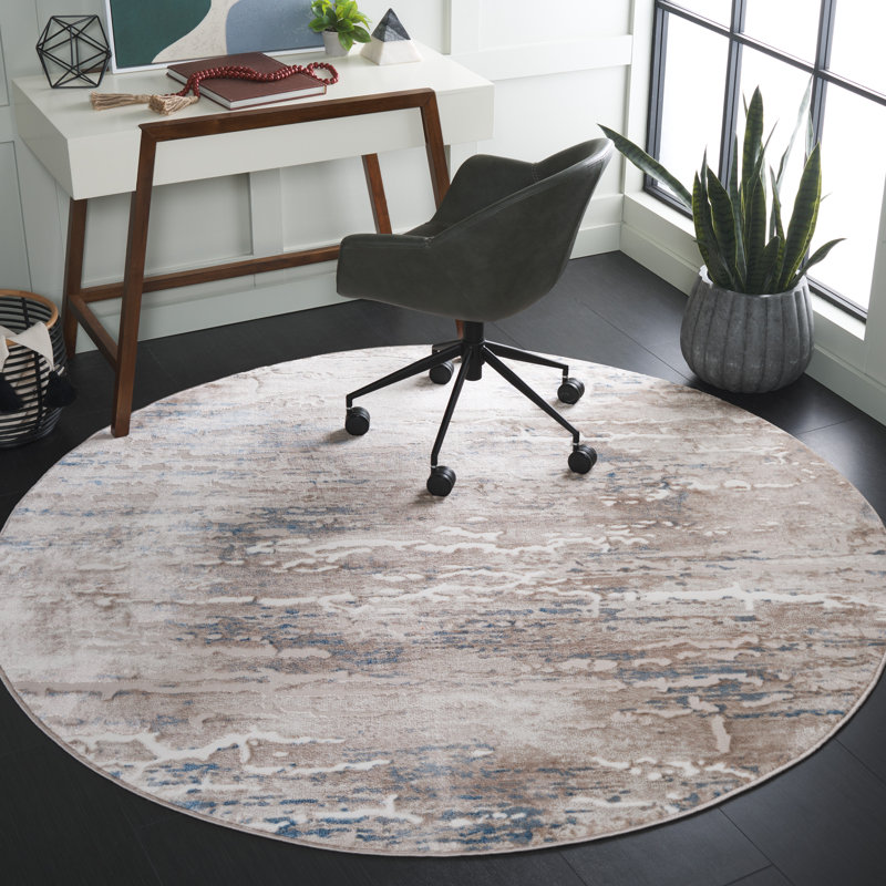 Tapis abstrait Nyjal Performance, Rond 6 pi 7 po