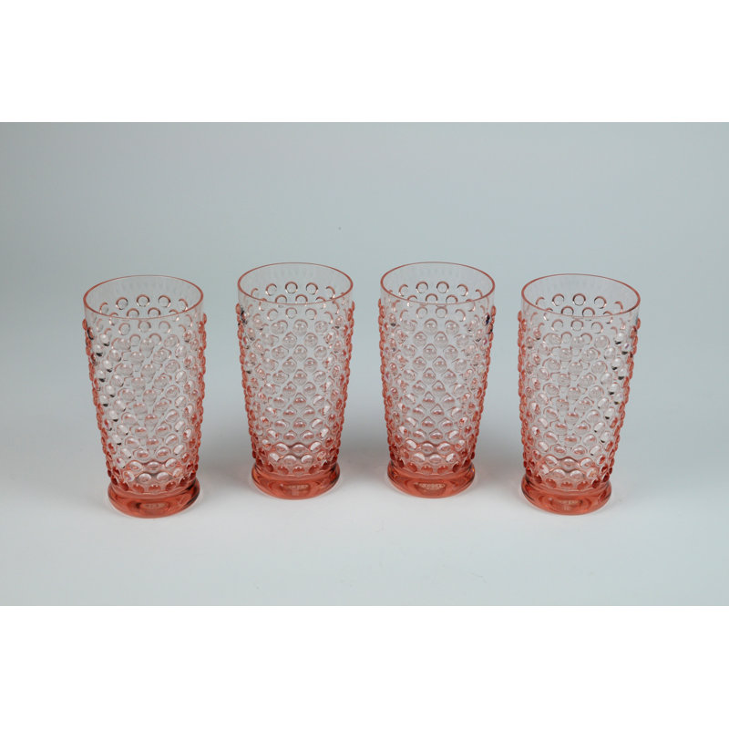 Aeneus 590 ml Acrylic Drinking Glass Set, Red