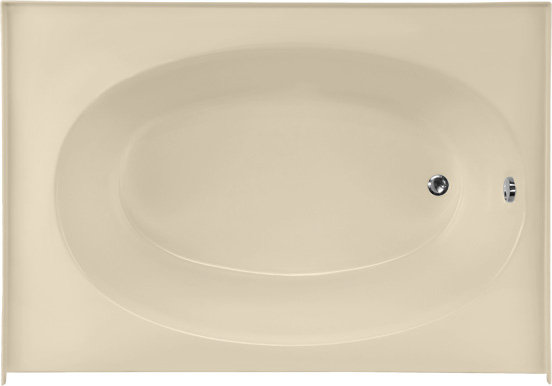 Kona 60'' L Soaking Bathtub, Bone, Right