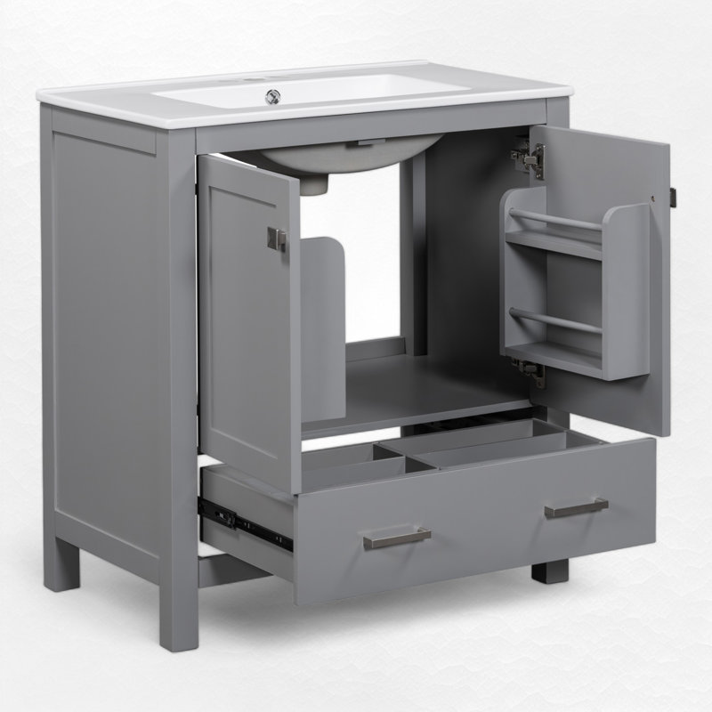 Ensemble de meuble-lavabo simple 30 po Danaijah, Gris