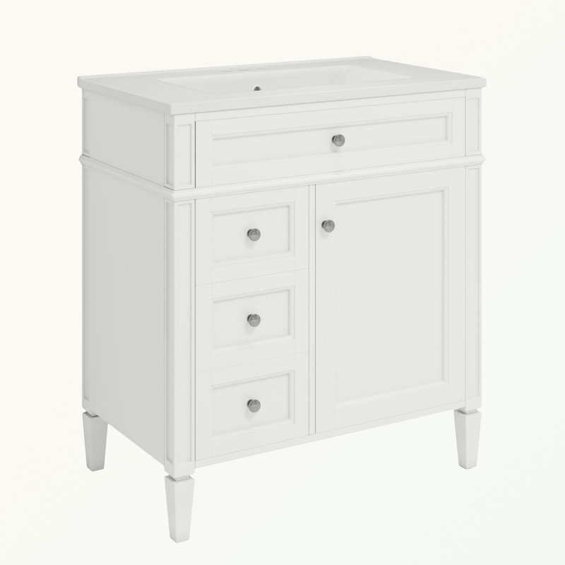 Svensen 30'' Single Bathroom Vanity with Top, White