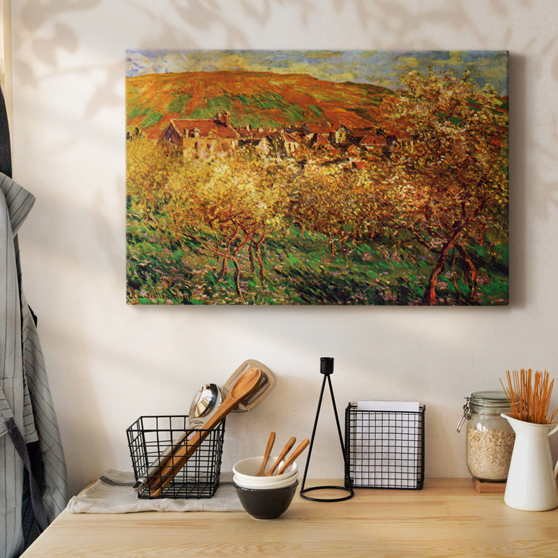Blooming apple trees by Monet-Gallery Wrapped Canvas, 8" H x 12" W