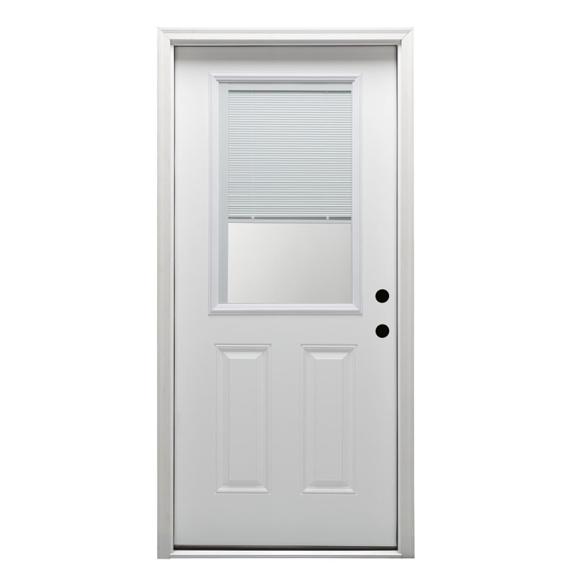 Porte d'entrée avant pré-montée en fibre de verre 1/2-Lite, S'ouvre à gauche vers l'intérieur, H 80 po x l 32 po x P 1,75 po