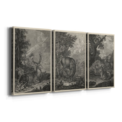Woodland Deer III  -Custom Wrapped Gallery Canvas - 3 Pieces