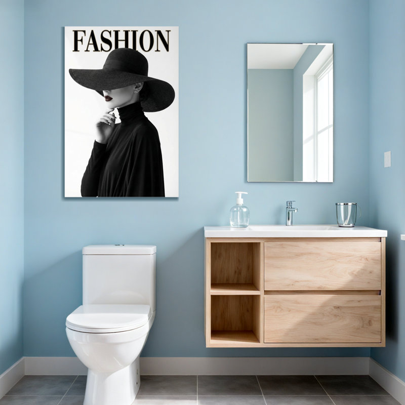Mannequin en chapeau noir et col roulé, H 20 po x l 30 po
