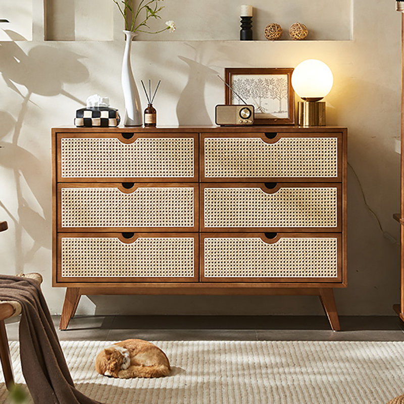 Simple rattan plaited sideboard cabinet