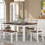Rustic Style 6-Piece Dining Room Table Set With 4 Ergonomic Designed Chairs & A Bench (Walnut + Cottage White)