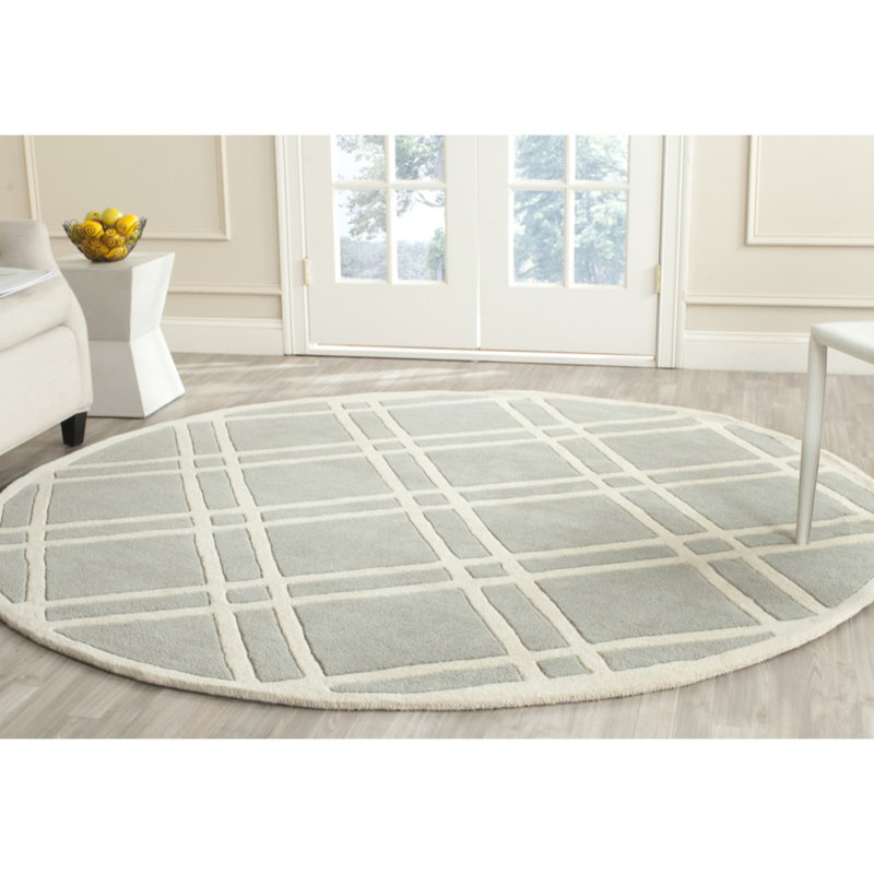 Teresita Hand Tufted Wool Geometric Rug, Round 7'