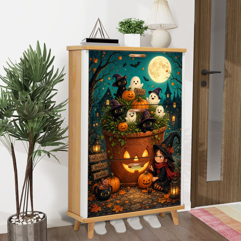 Rangement à chaussures avec 3 tiroirs rabattables pour scène d'Halloween
