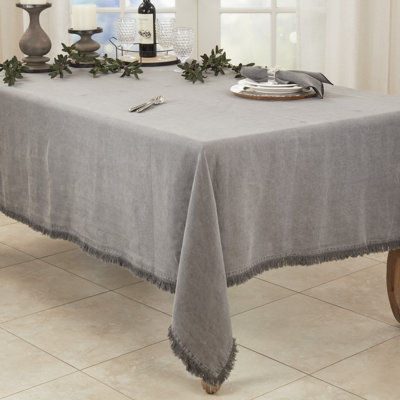 Nappe à franges en lin Stonewashed