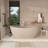 CASAINC 65" Oval Solid Surface Freestanding Soaking Bathtub With Drain