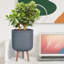 Honeycomb Style Cylinder Round Planter with Feet-379134895