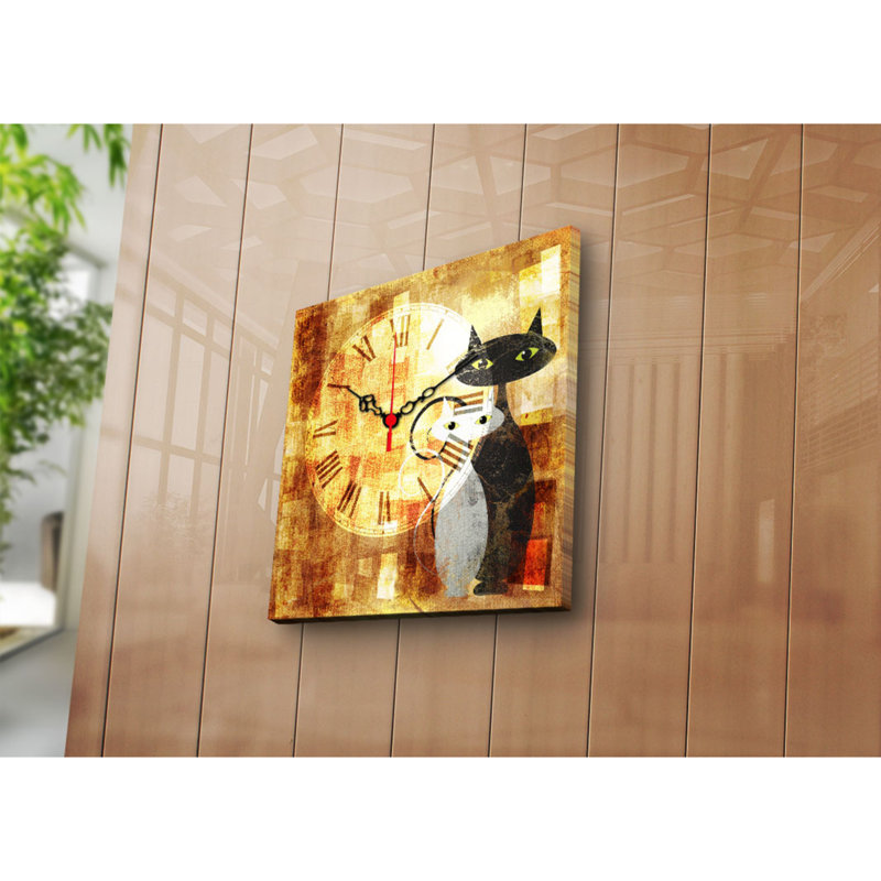 Horloge murale élégante en toile 11 po x 11 po | 100% toile de suède, cadre 100% bois (épaisseur: 1,2 po) | Parfait pour la décoration intérieure, le salon, le bureau, le style intemporel et la fonctionnalité