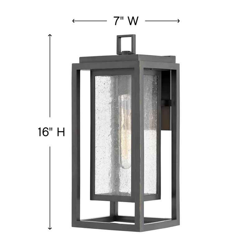 Medium Wall Mount Lantern, Oil Rubbed Bronze, 16" H x 7" W x 6.75" D