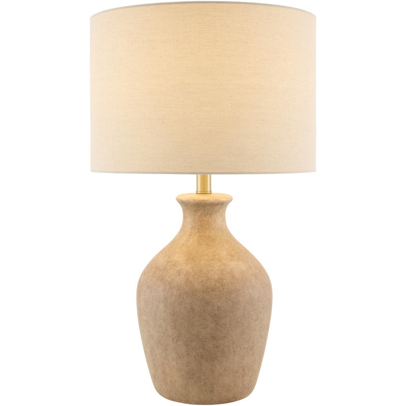 Booker Cerria Table Lamp, Distressed Brown, Beige