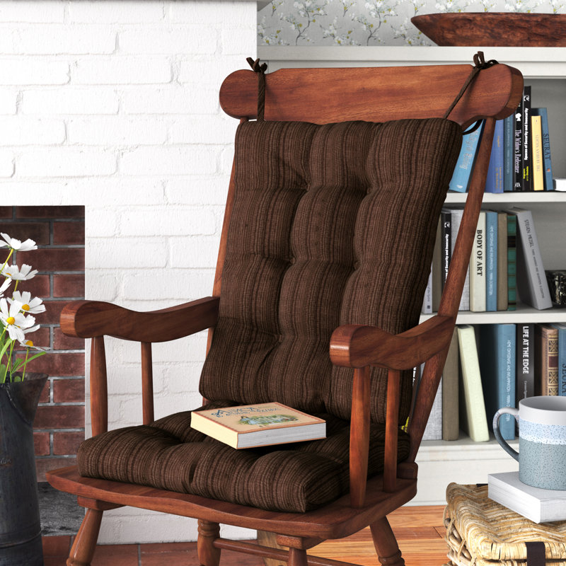 Ensemble de coussins de chaise berçante antidérapants, Brun chocolat