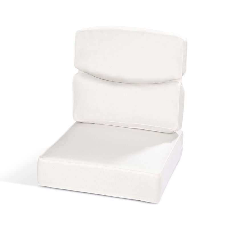 Aoodor Smile Outdoor Chair Cushions Set, Sunbrella Fabric High Back and Deep Seating Outdoor Cushion, Canvas Natural
