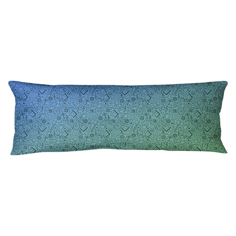 Coussin lombaire rpg, Bourre en polyester, Vert, bleu et noir