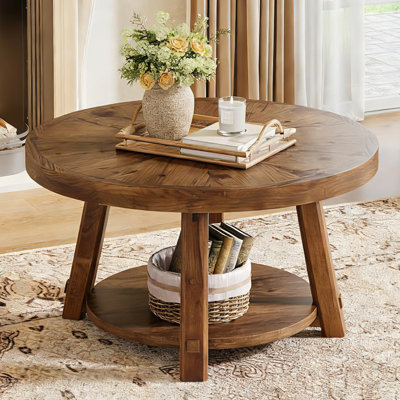 Solid Wood Coffee Table with Storage