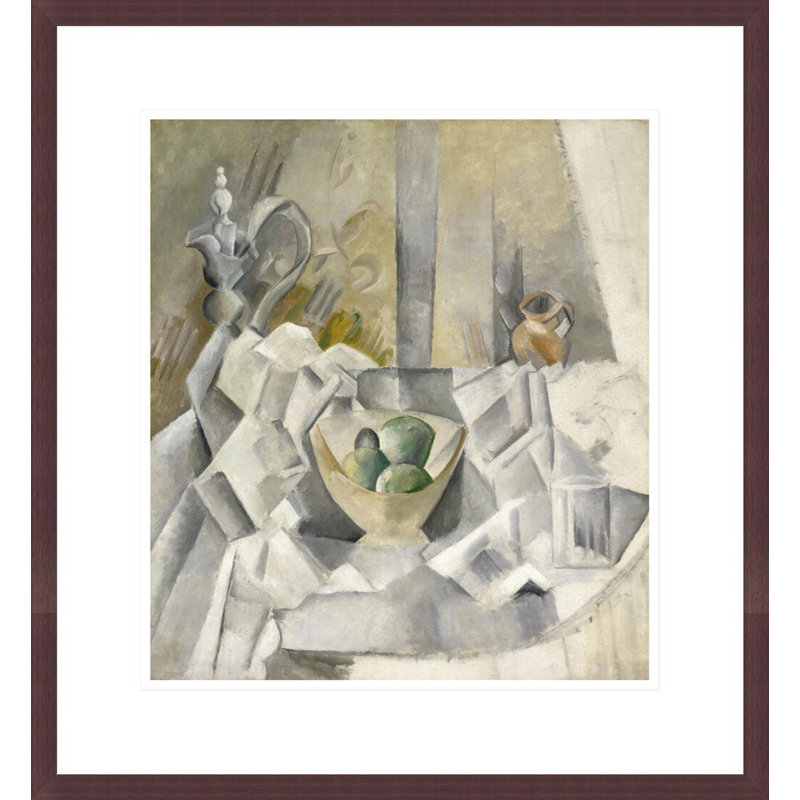 Carafe Jug and Fruit Bowl par Pablo Picasso - Impression sur toile, H 19,24 po x l 17,75 po