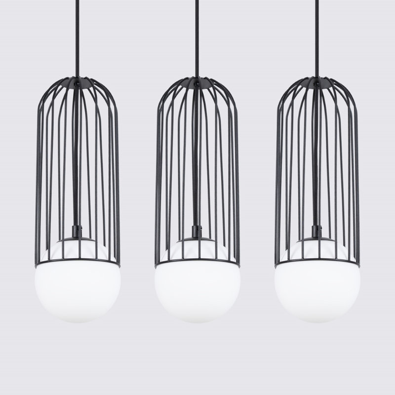 Bonine 3 - Light Stainless Steel Pendant, Black