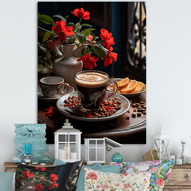 «Aroma Cuban Coffee Harmony II», reproduction sur toile, Toile tendue, H 32 po x l 16 po x P 1 po