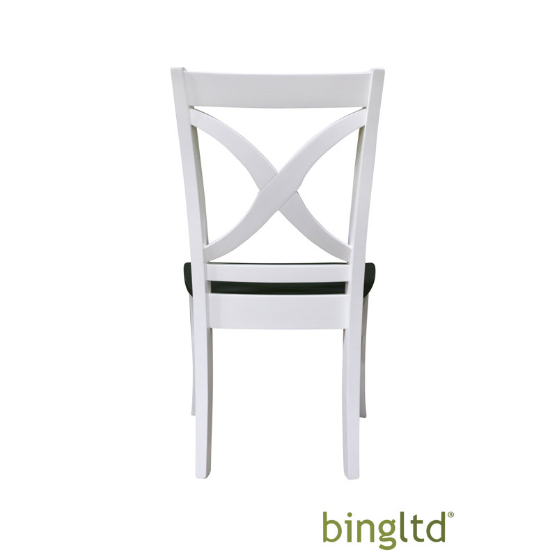 Chaise d'appoint en bois massif Hartenstein, Blanc