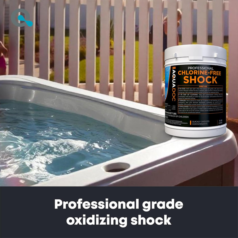 Choc pour spa sans chlore AquaDoc - Oxydant de spa amélioré - 5 lb | Choc sans oxygène à base d'oxygène pour supporter le brome et le chlore - Produits chimiques pour spa fabriqués aux États-Unis