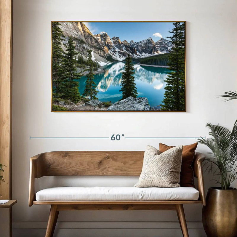 Moraine Lake Reflections, 46 po x 31 po, Cadre flottant doré