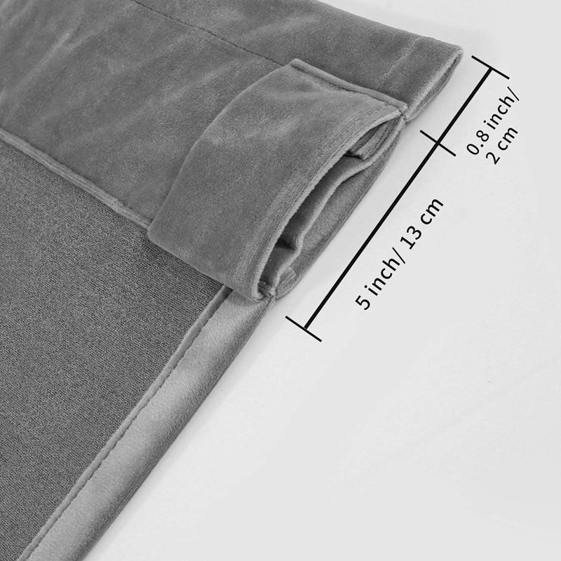 Paire de rideaux occultant avec passe-tringle Ike, L 52 po x L 84 po, Gris