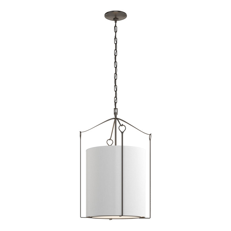 Bow 3 - Light Lantern Cylinder Pendant, Flax, Oil Rubbed Bronze