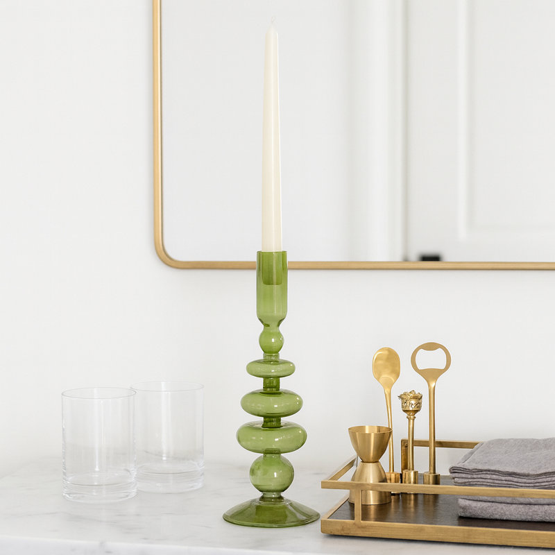 Candlestick Candle Holder, Green