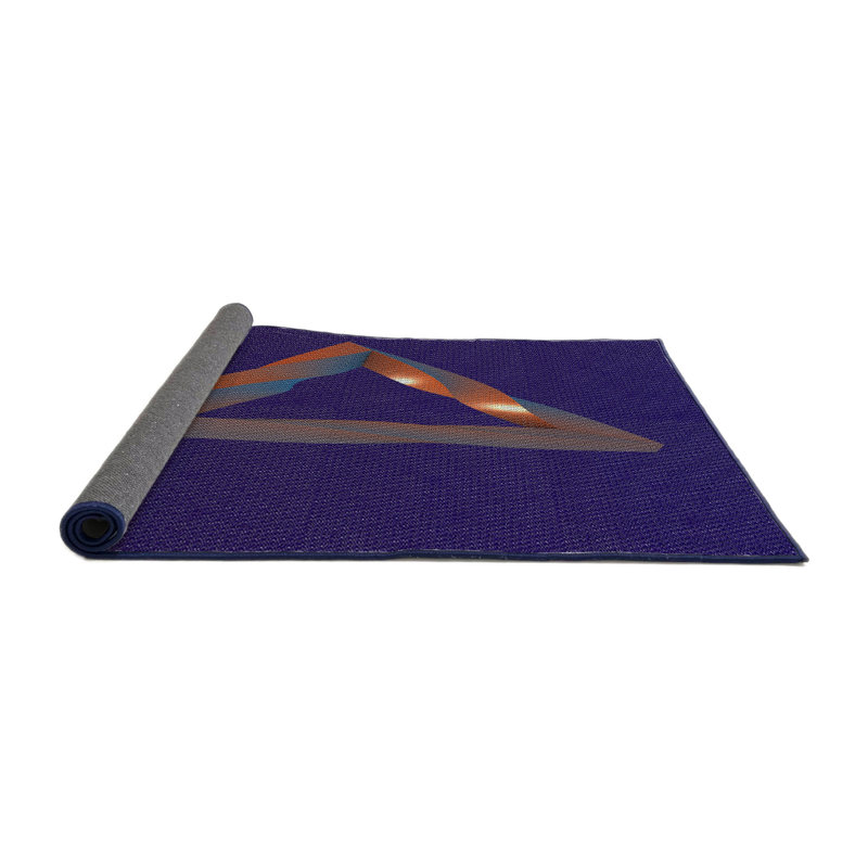Tapis décoratif bleu, Rond 6 pi