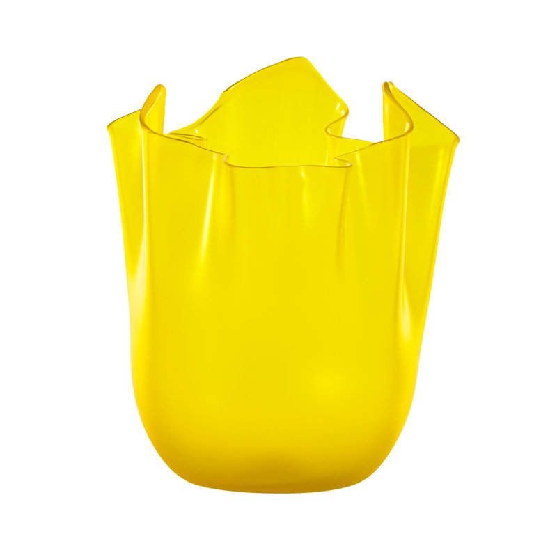 Venini Fazzoletto Vase, 5.31" H x 5.31" W x 5.31" D, Black