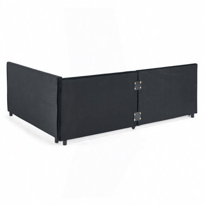 Velvet Upholstered Daybed with Trundle Wood Daybed Guest Bed Daybed Frame by Everly Quinn