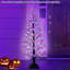 [Timer] 4Ft 70 LED Halloween Black Tree Decoration With Purple Lights & 16 DIY Bat Artificial Halloween Spooky Tree Waterproof Battery Operated Lighted Tree For Outdoor Indoor Yard Garden