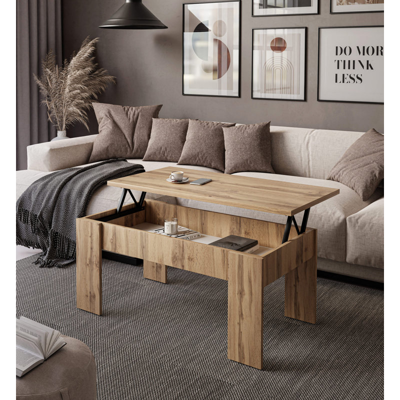 Helenmae Height-Adjustable Coffee Table with Storage, Wotan Oak