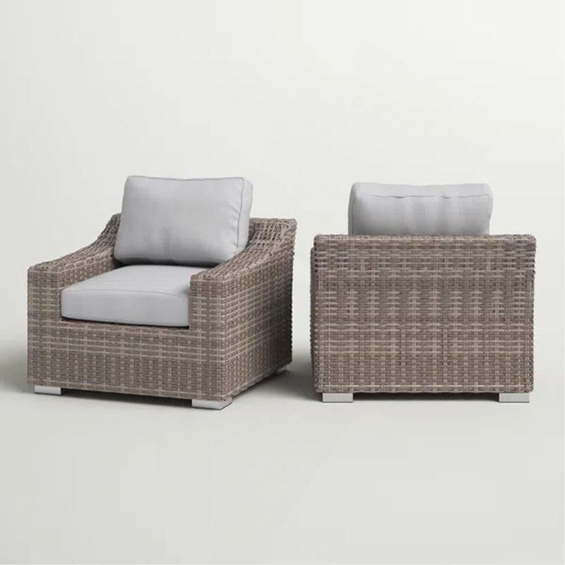 Chaise de patio entièrement assemblée avec coussins, 2