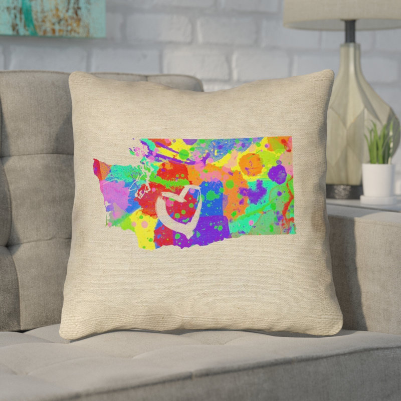 Katelyn Smith Washington Love, 14 po x 14 po, Coussin décoratif