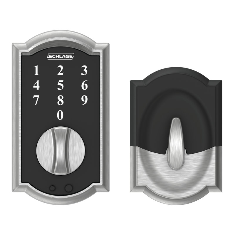 Schlage Touch Keyless Touchscreen Deadbolt with Camelot Trim, Satin Chrome